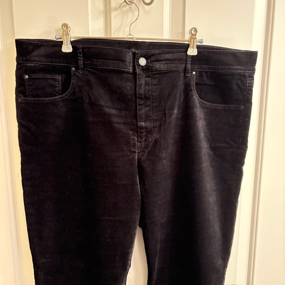 Tall Ann Taylor Black Velvet Modern Skinny Pants 16 Tall - Picture 3 of 11